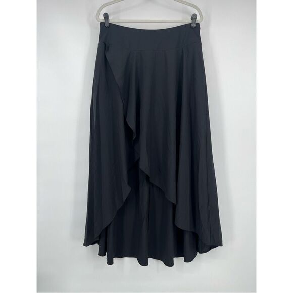 NEW Halara Breezeful High Low Ruffle Flowy Casual Skort Black Maxi Skirt Size XL - Picture 4 of 9